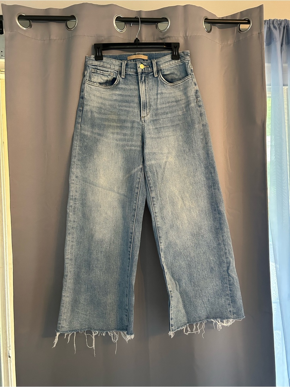 Joe's Jeans Light Blue Wide-Leg Cropped Flare Jeans